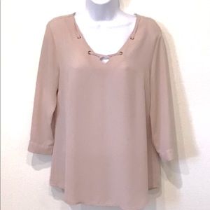 Maurices Pink Semi-Sheer Blouse Size Medium